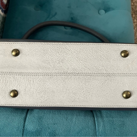 Anuschka Hand-Painted Leather Shoulder Bag in Patchwork Pewter.  NWOT - Picture 9 of 14